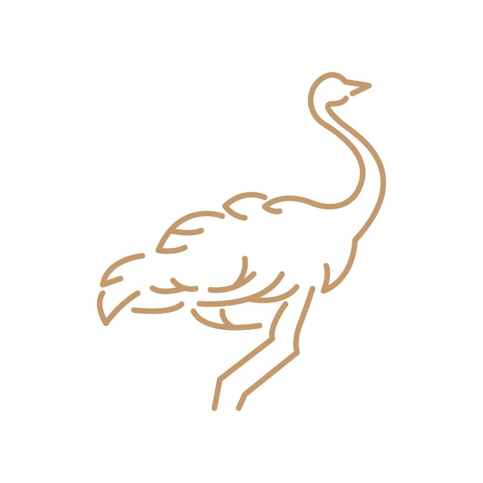 lijn eenvoudig vogel struisvogel logo ontwerp vector grafisch symbool pictogram teken illustratie creatief idee