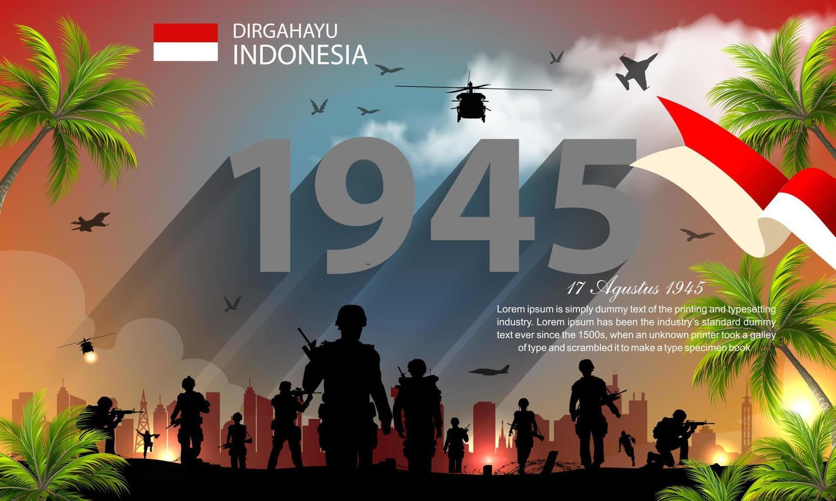 indonesië onafhankelijkheidsdag posters vector