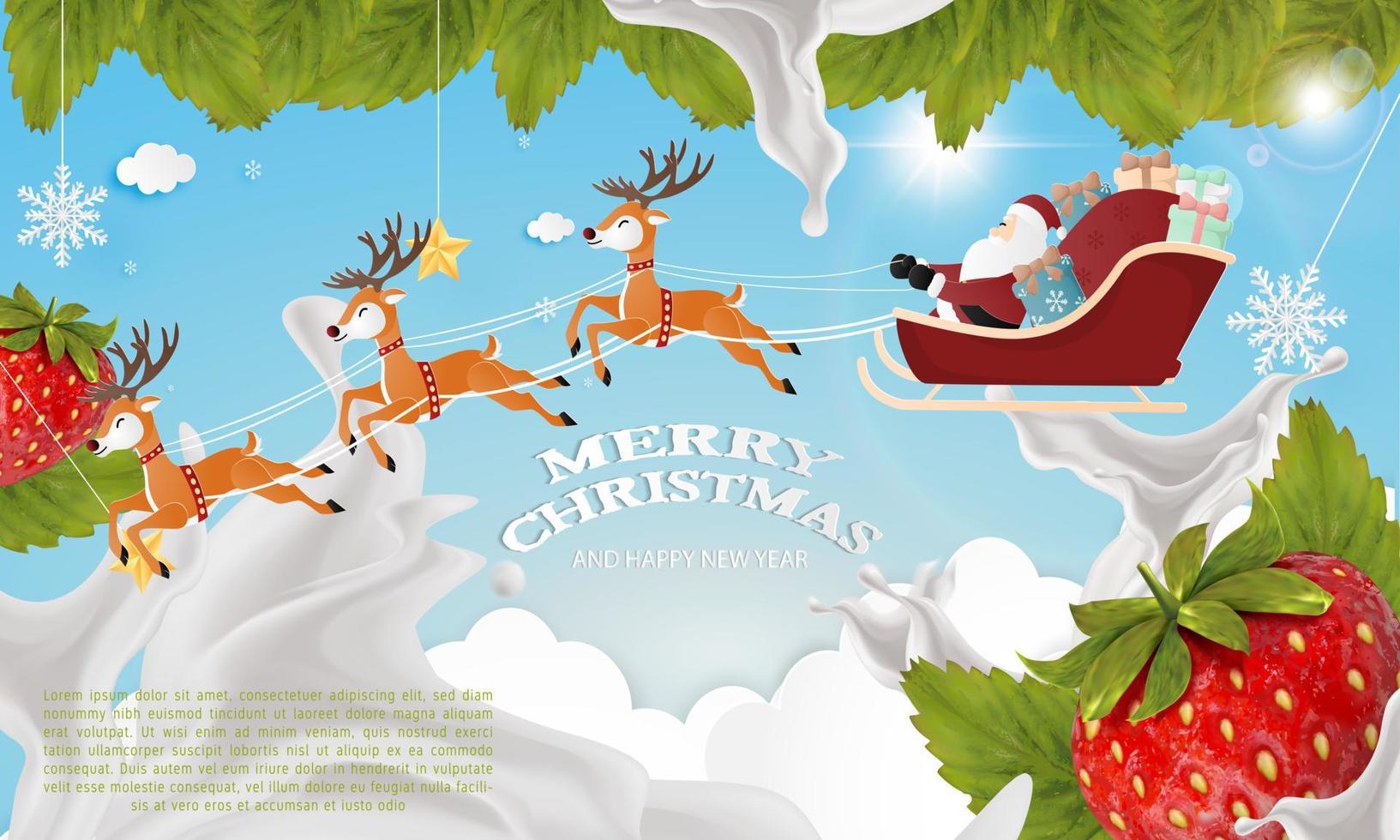 kerst spandoek. xmas ontwerp achtergrond. horizontale kerstposter, wenskaart, koptekst, website vector