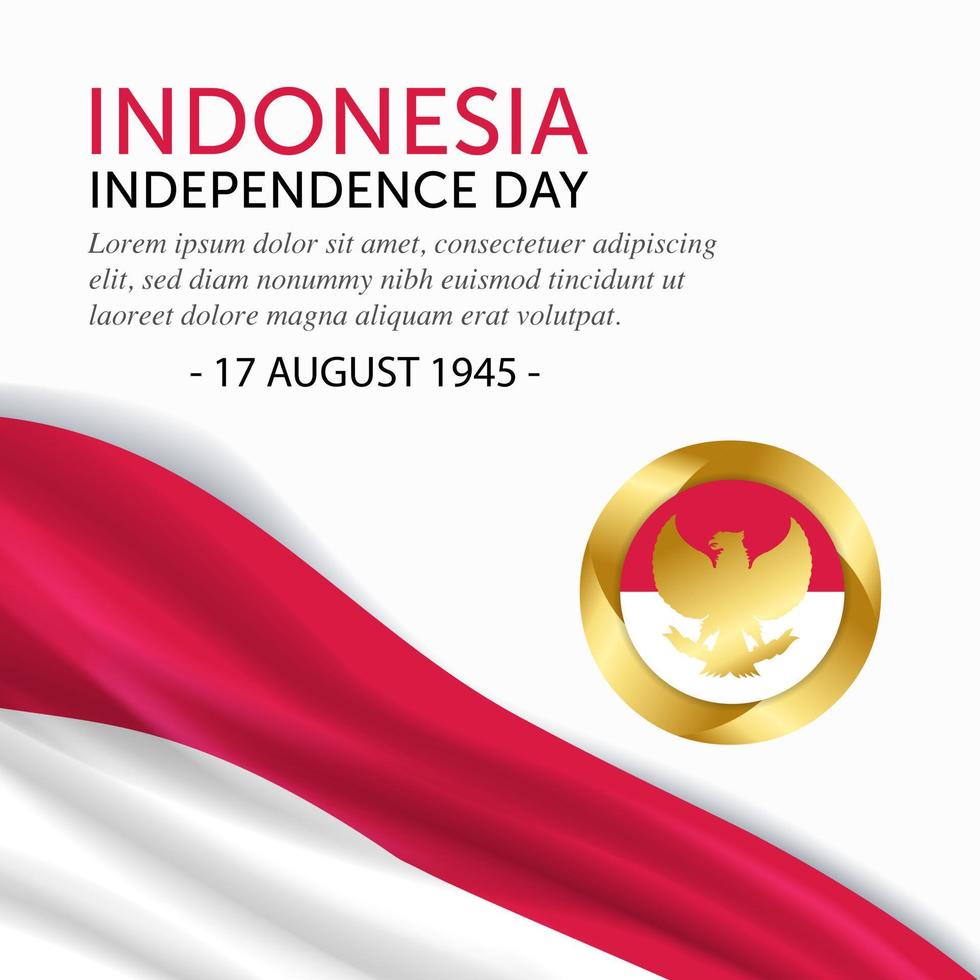 verjaardag onafhankelijkheidsdag Indonesië. banner, wenskaart, flyer ontwerp. poster sjabloonontwerp vector