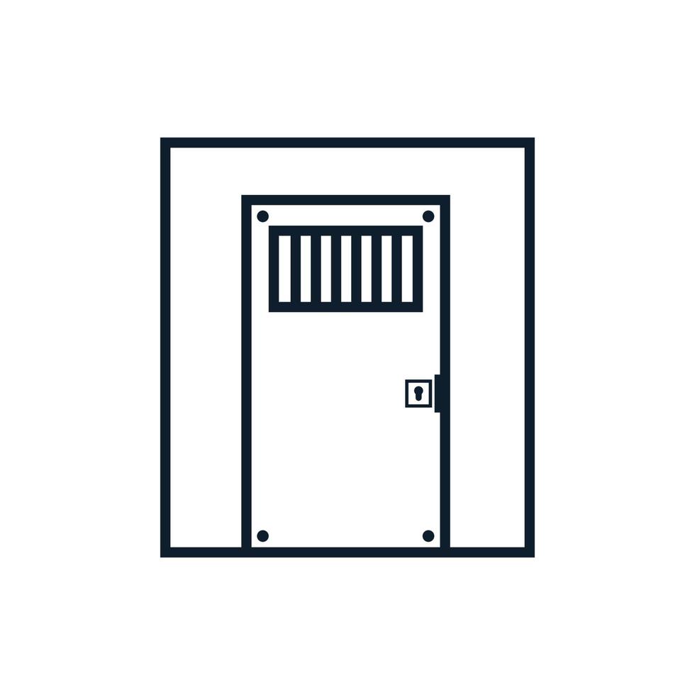 gevangenis cel gevangenis lijn deur logo vector pictogram ontwerp illustratie