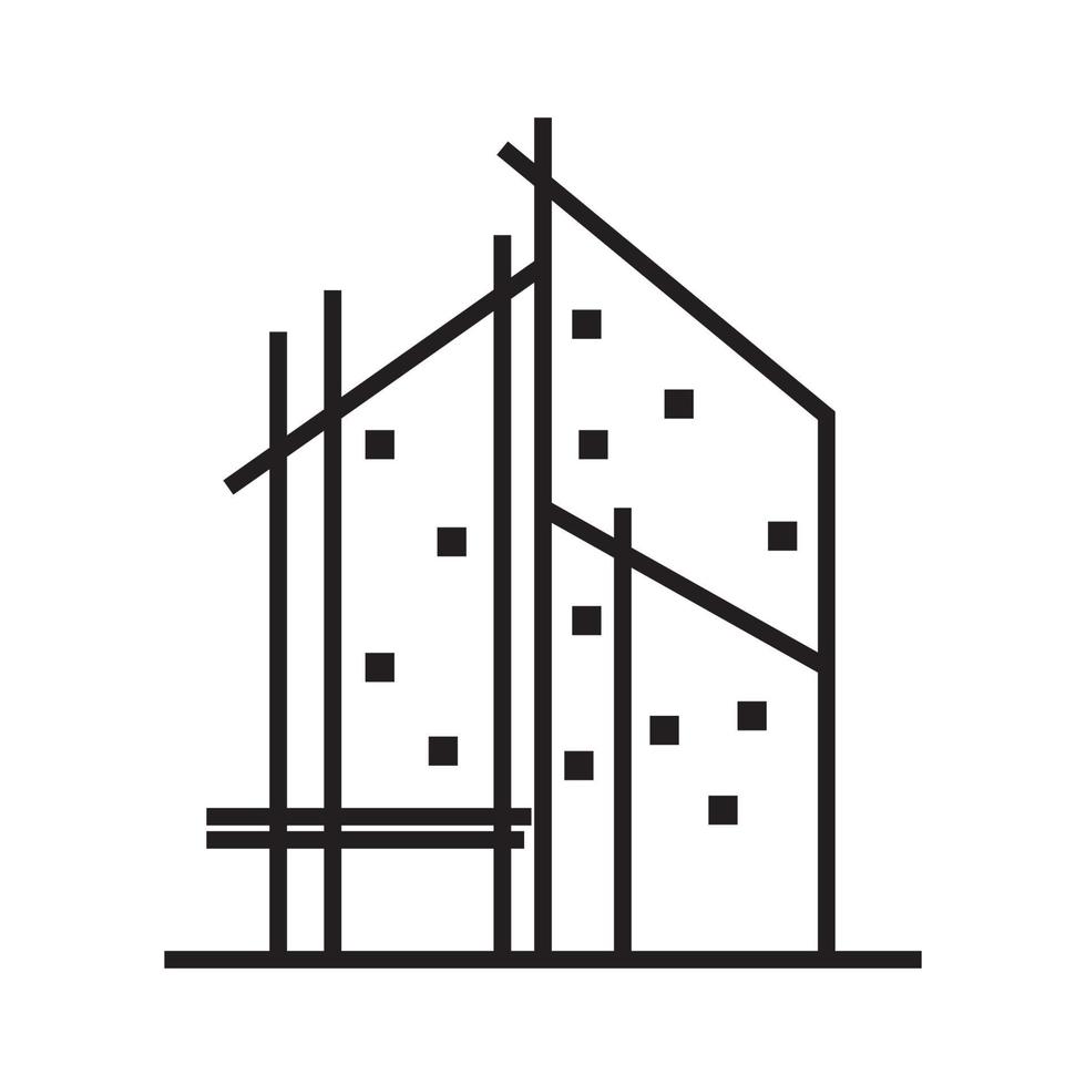 lijn architect bouw structuur logo ontwerp vector grafisch symbool pictogram teken illustratie creatief idee