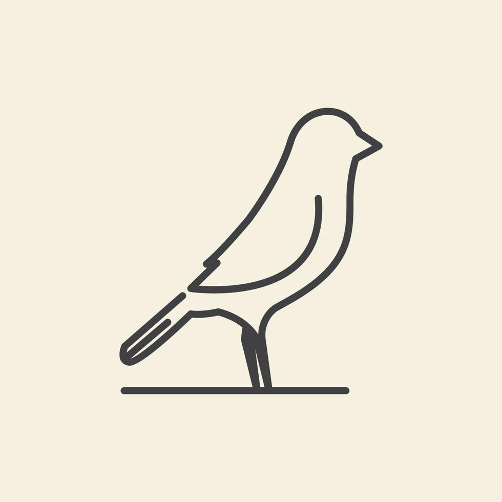 eenvoudige lijn vogel kanarie logo symbool pictogram vector grafisch ontwerp illustratie