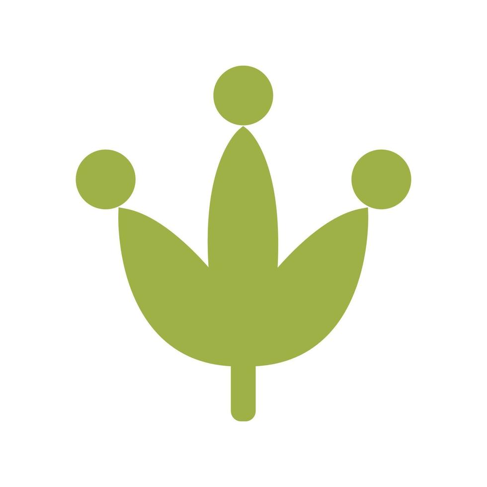 groen blad silhouet 3 mensen groep logo symbool pictogram vector grafisch ontwerp illustratie