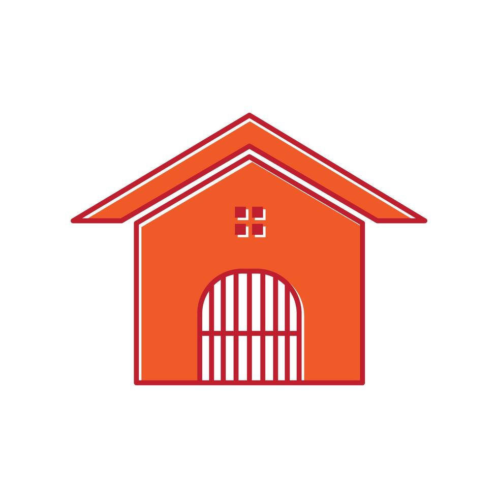 gevangeniscel met huis logo vector pictogram ontwerp illustratie