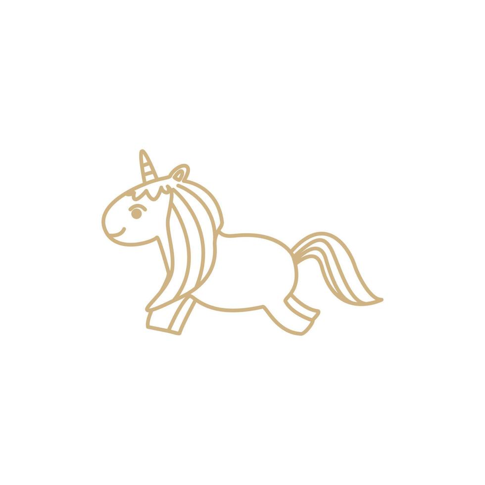 eenhoorn of paard leuke cartoon gelukkig springen lijn logo pictogram vectorillustratie vector