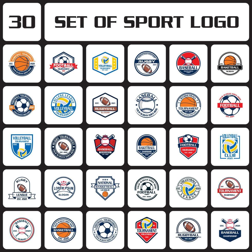 een set kampioenschapslogo's, een set sportlogo's; vector