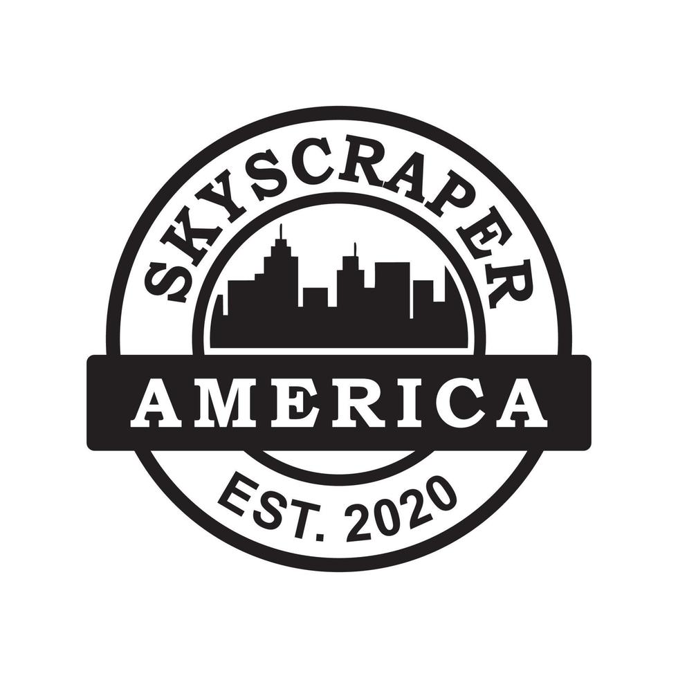 wolkenkrabber van amerika vector, architectuur logo vector