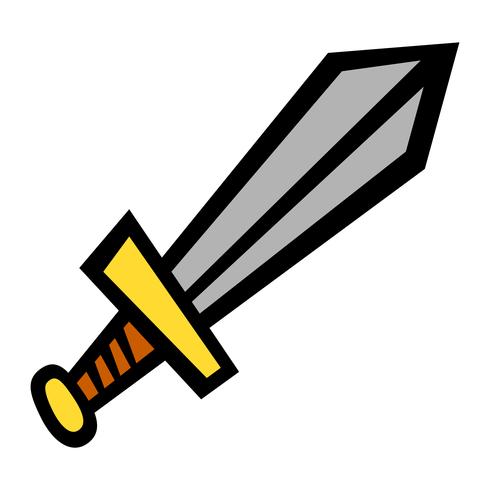 Metal Sword vector cartoon pictogram