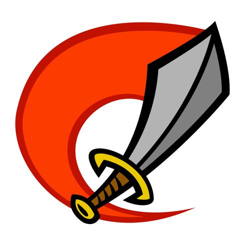 Metal Sword vector cartoon pictogram