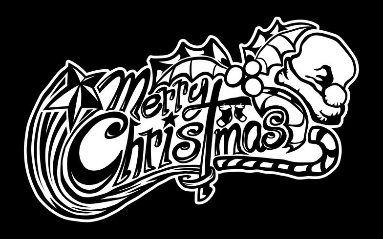 Merry Christmas tekst lettertype afbeelding vector