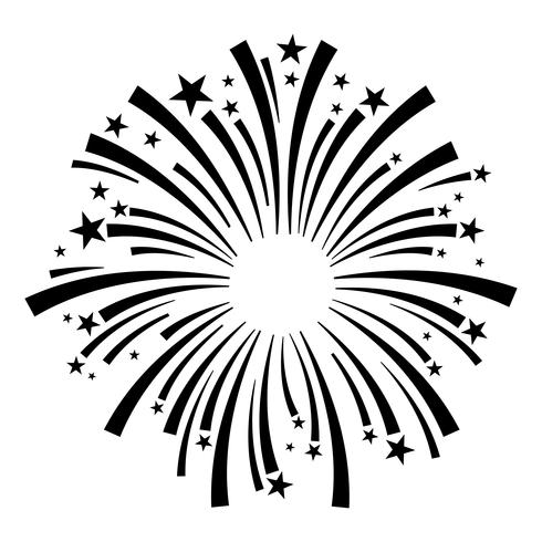 Exploderende vuurwerk logo vector pictogram