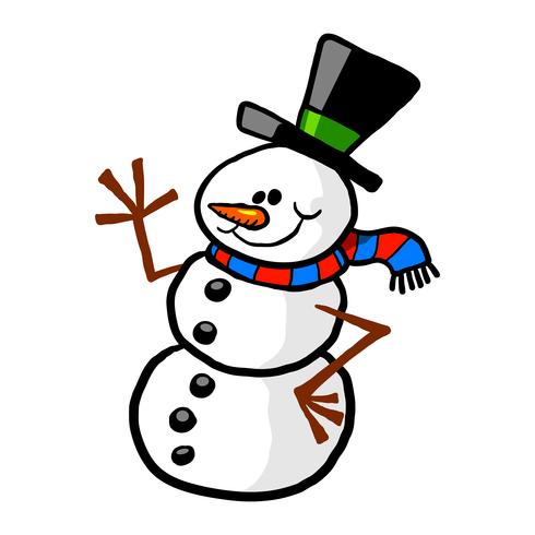 Sneeuwpop cartoon vectorillustratie vector