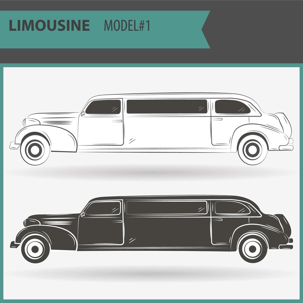 illustratie van twee vip limousine geïsoleerd op een witte background vector