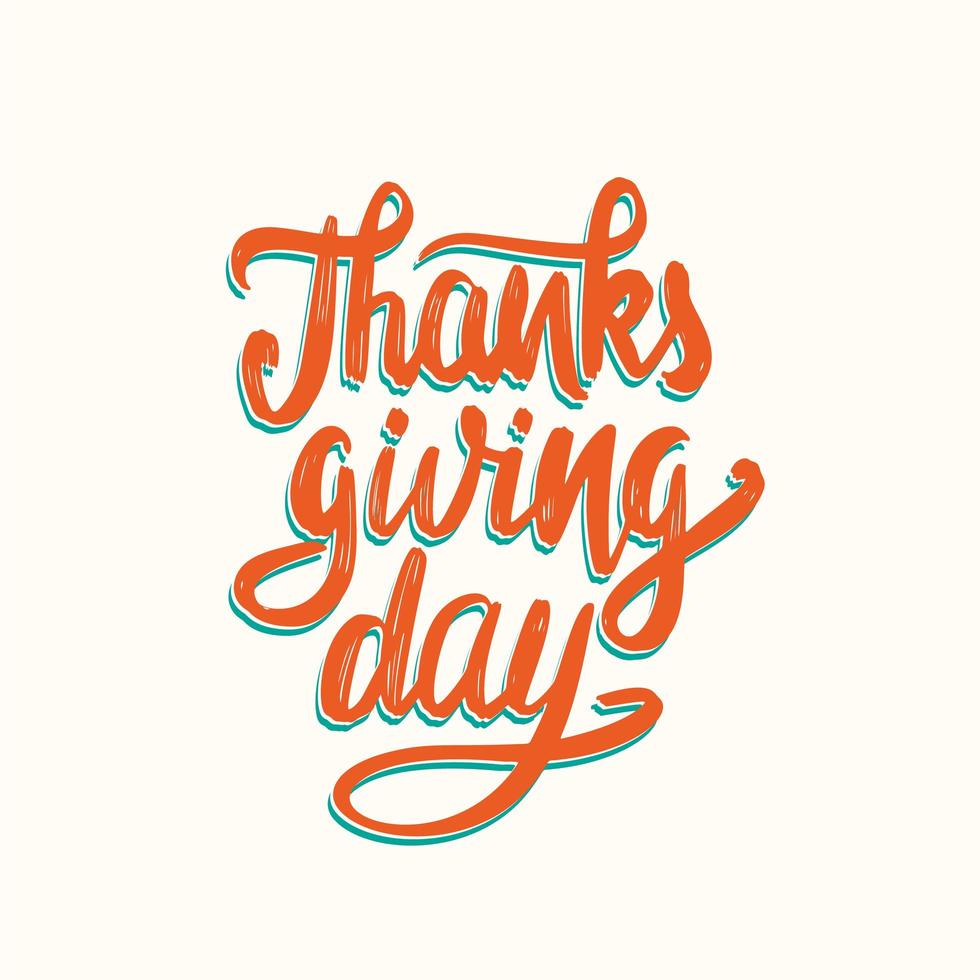 handgetekende happy thanksgiving typografie. kalligrafie belettering vector