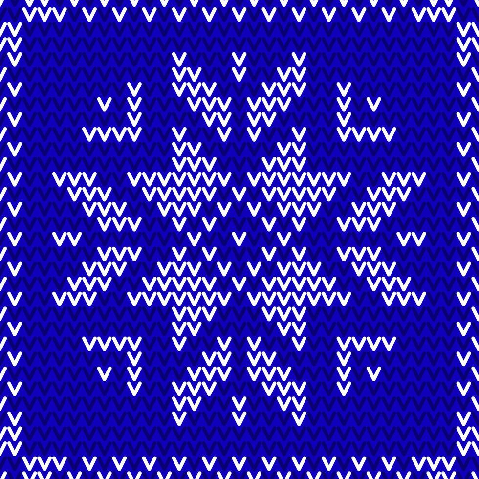 naadloze blauw en wit gebreide achtergrond vector