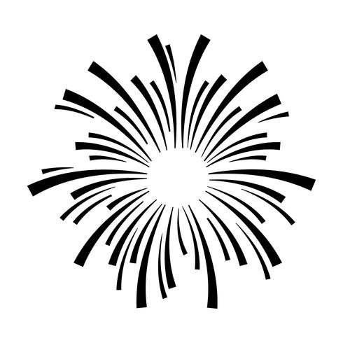 Exploderende vuurwerk logo vector pictogram