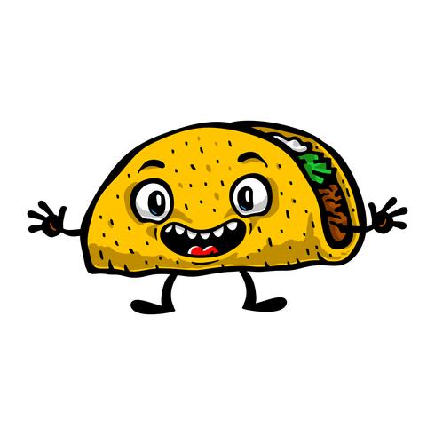 Leuke grappige Cartoon Taco vectorillustratie vector