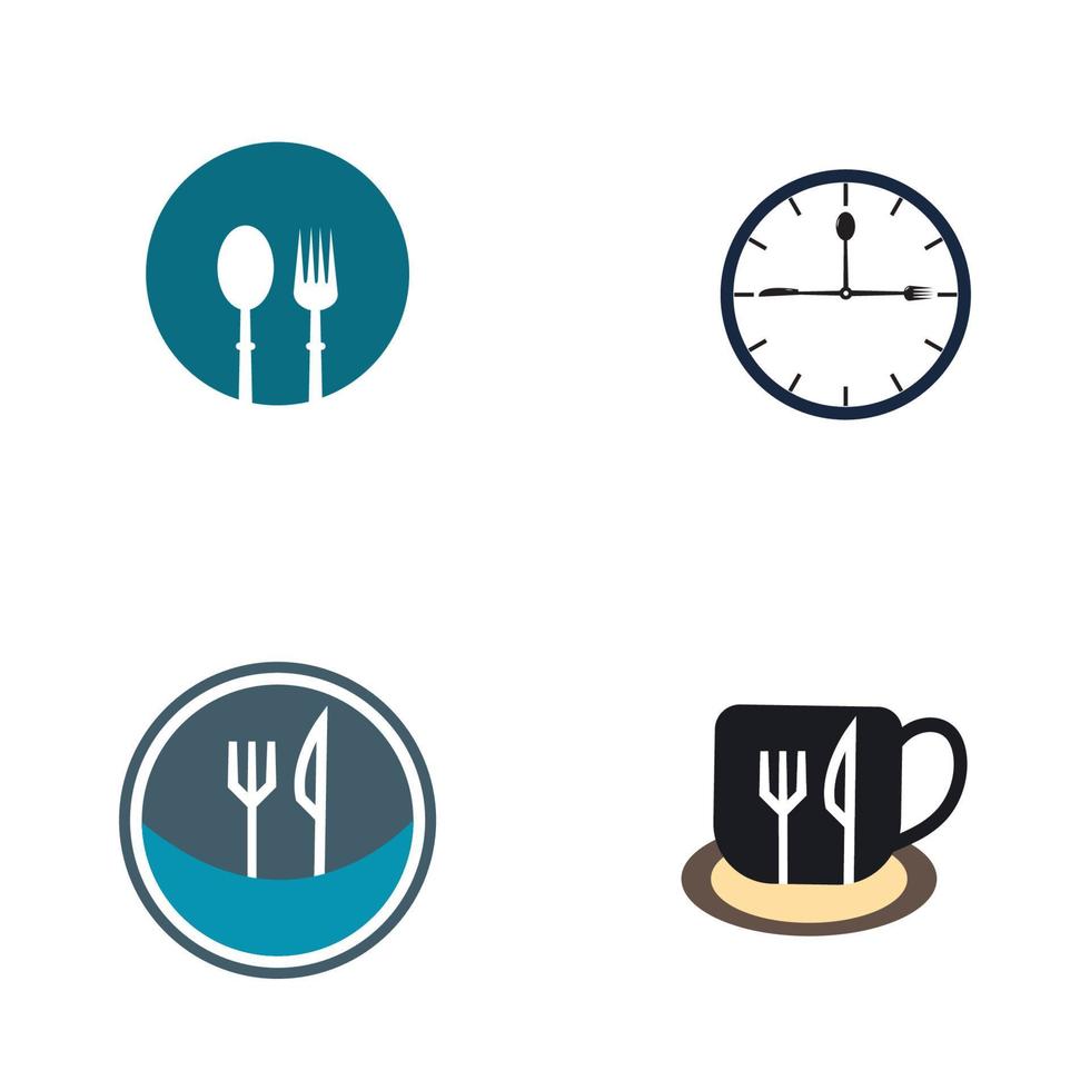 vork en lepel restaurant logo vector sjabloon