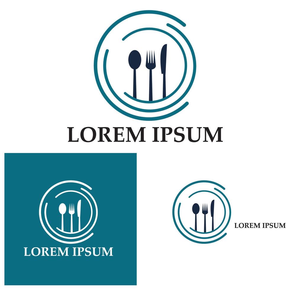 vork en lepel restaurant logo vector sjabloon