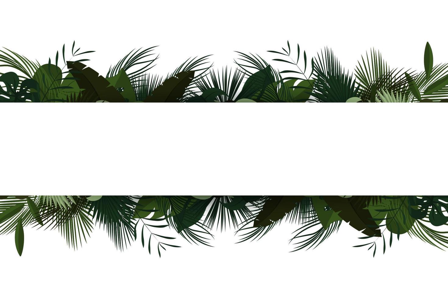 tropische bladerenachtergrond met leeg teken vector