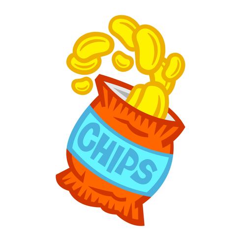 Zak met chips vector