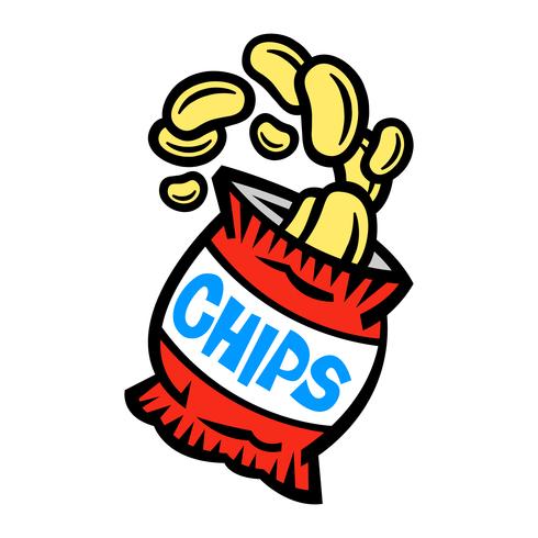 Zak met chips vector