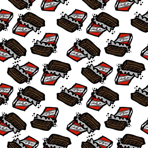 chocoladereep cartoon naadloze patroon vector