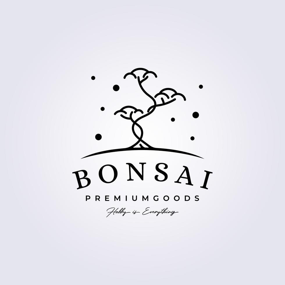 bonsai boom lijn modern logo bonsai bos tuin logo sjabloon vector illustratie ontwerp