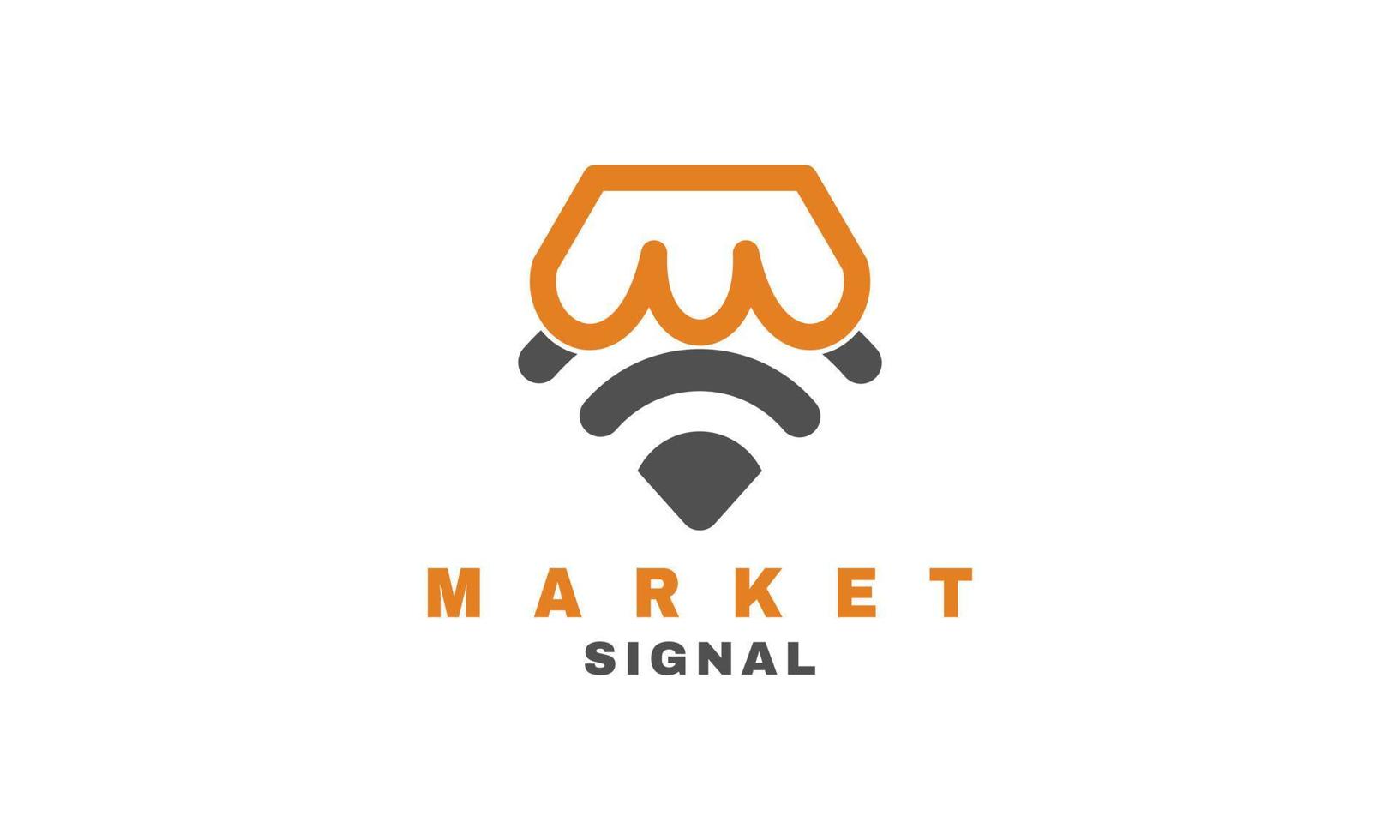 creatieve markt en wifi-logo modern zakelijk bedrijf vector