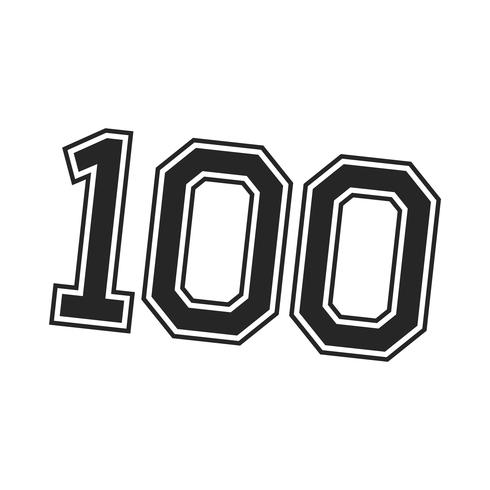 Nummer 100 / Honderd coole trendy grafische teksten vector