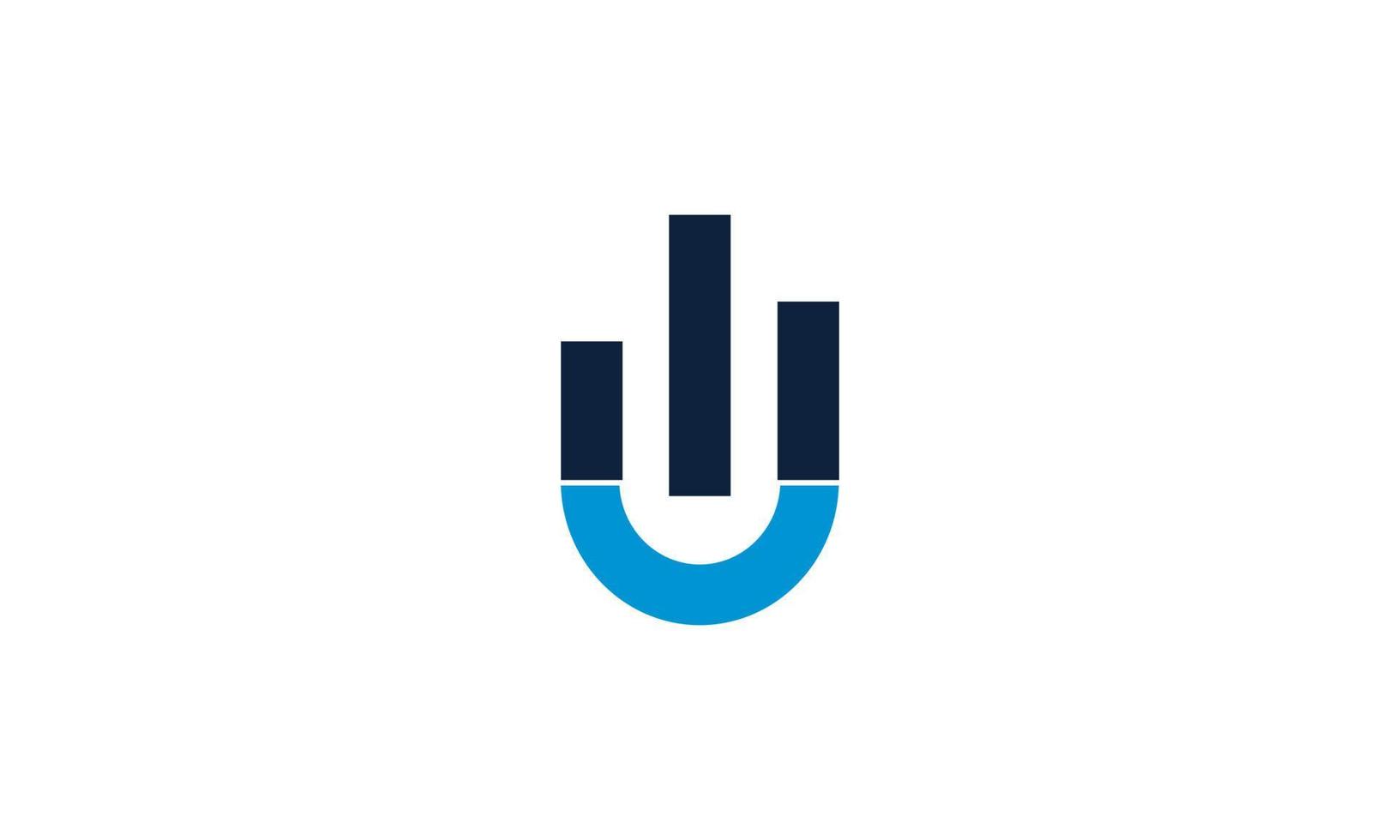 geweldige illustratie financiële initiële u schattig blauw en marine kleur embleem concept logo inspiratie logo element voor sjabloon vector