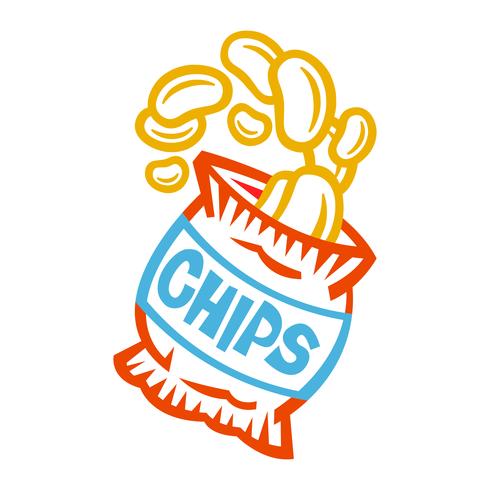 Zak met chips vector