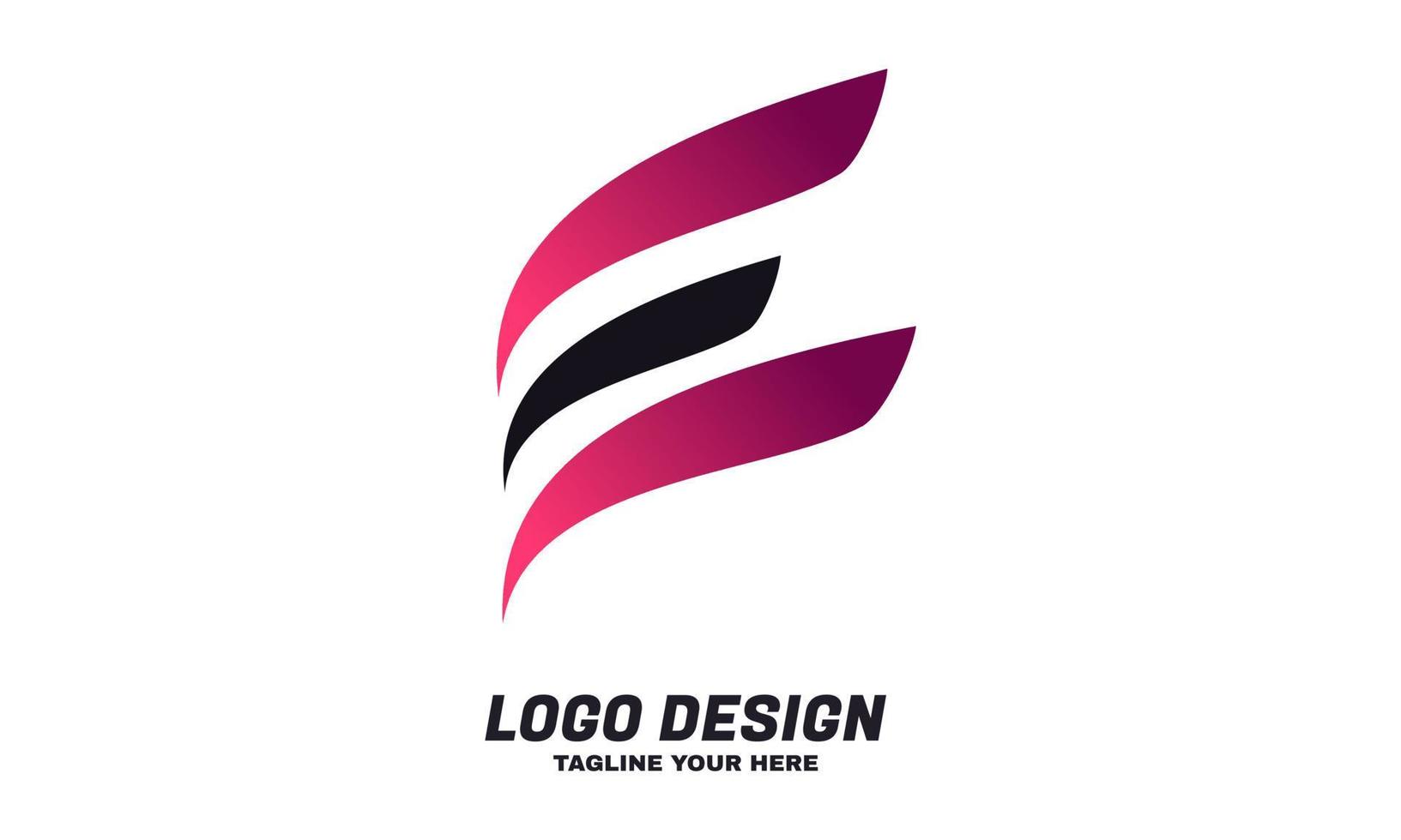 voorraad vector creatief eerste logo e met kleurrijke ontwerpsjabloon