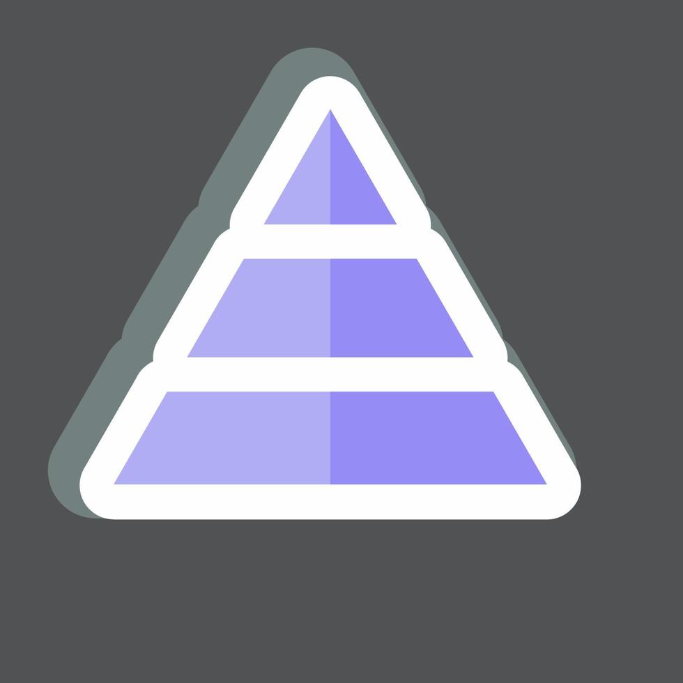 piramide grafiek sticker in trendy geïsoleerd op zwarte achtergrond vector