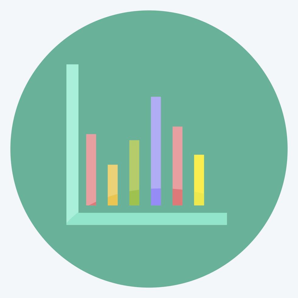 kolomdiagrampictogram in trendy vlakke stijl geïsoleerd op zachte blauwe achtergrond vector