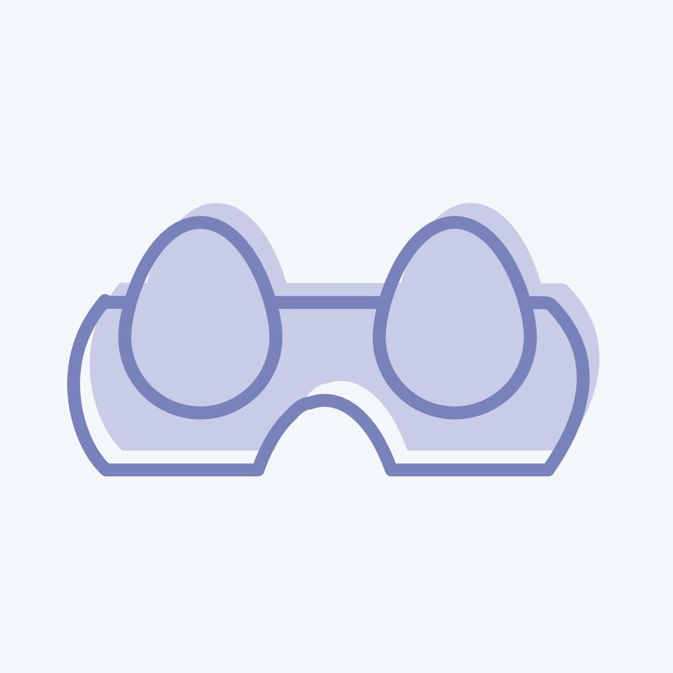 eieren pictogram in trendy tweekleurige stijl geïsoleerd op zachte blauwe achtergrond vector
