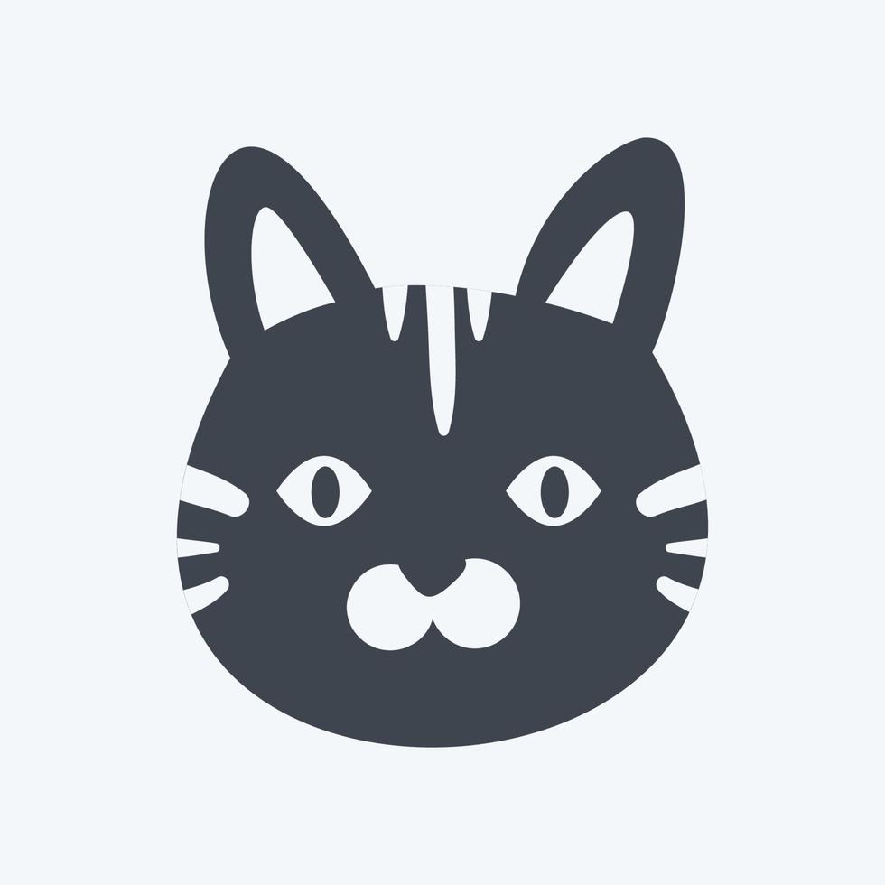 kat gezicht pictogram in trendy glyph-stijl geïsoleerd op zachte blauwe achtergrond vector