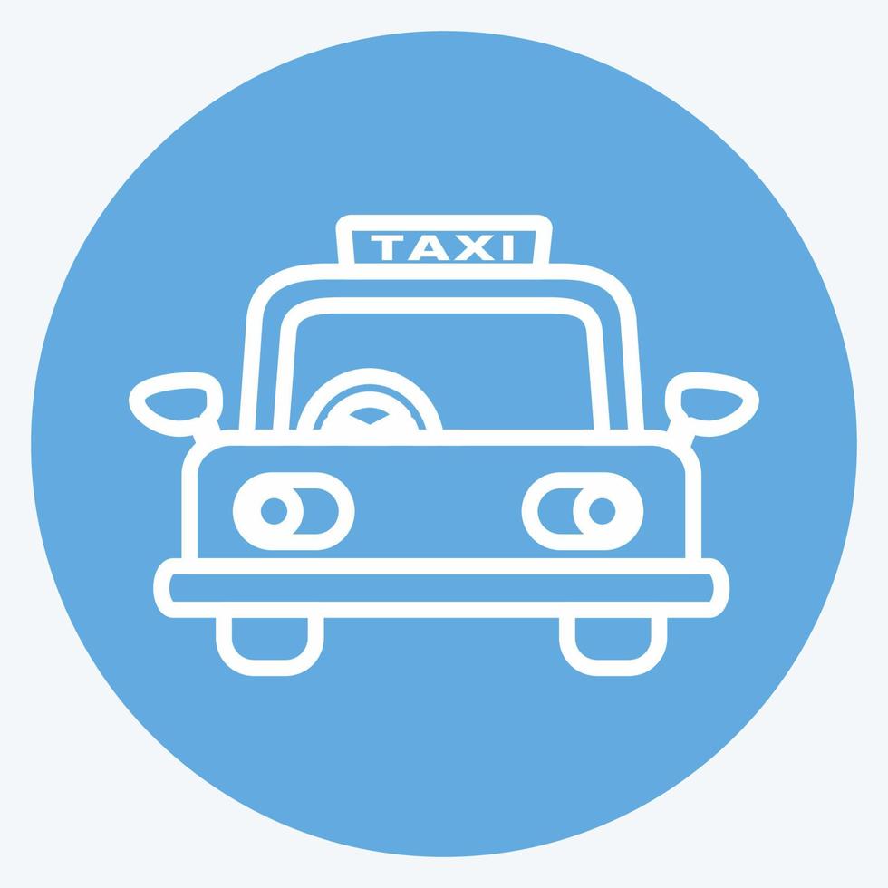 taxipictogram in trendy blauwe ogenstijl geïsoleerd op zachte blauwe achtergrond vector