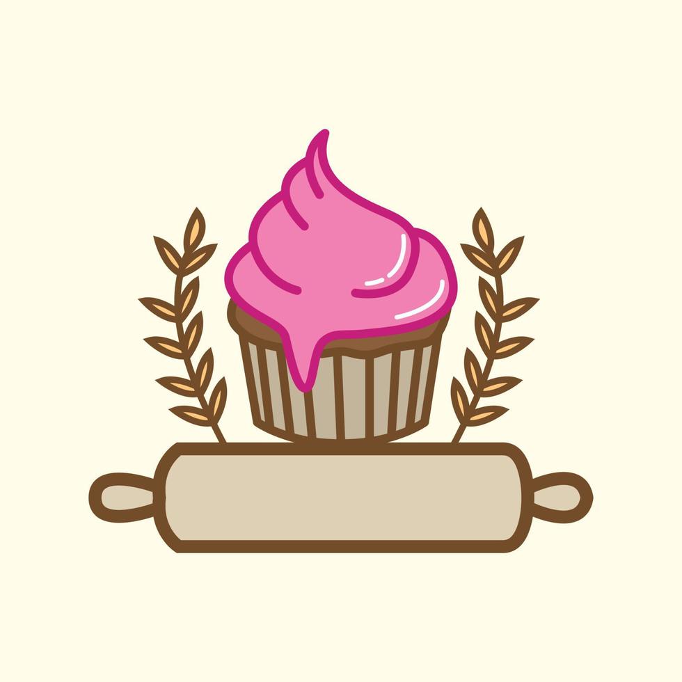 bakkerij taart vintage kleurrijk logo vector pictogram illustratie ontwerp