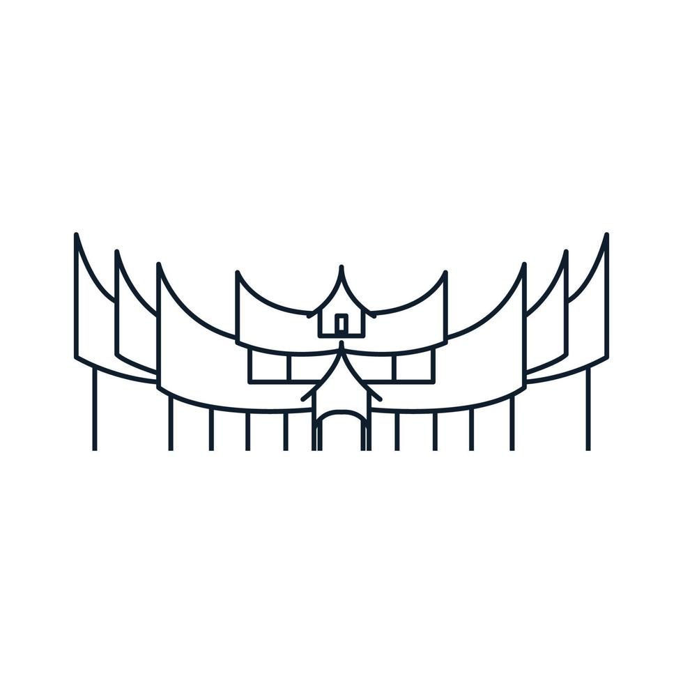 padang Indonesische traditionele huis logo vector pictogram illustratie