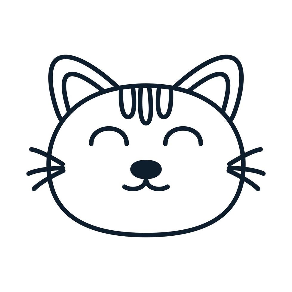 kat of kitty of kitten of huisdier hoofdlijn glimlach vet schattig cartoon logo vectorillustratie vector