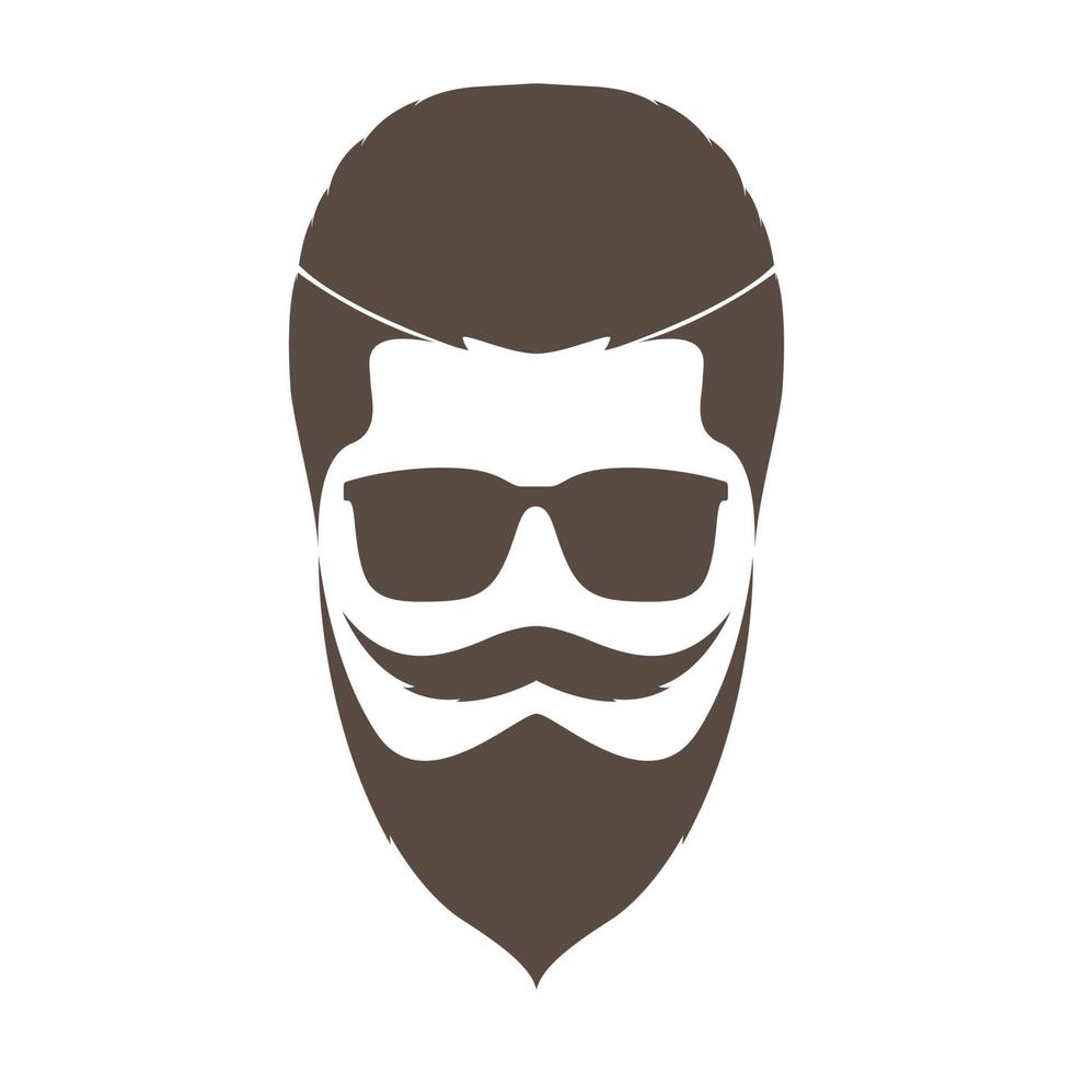 coole man met stijl baard en snor vintage logo symbool pictogram vector grafische ontwerp illustratie