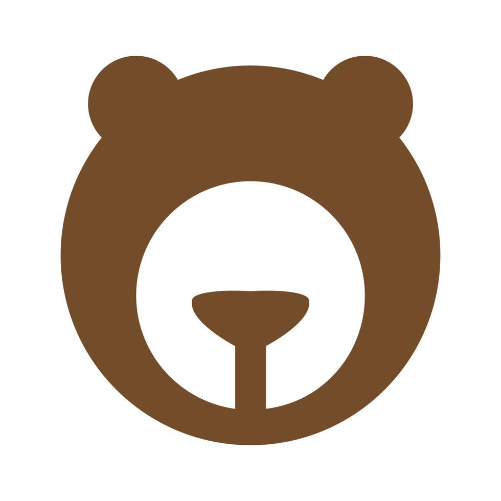 schattige beer hoofd grizzly logo symbool vector pictogram illustratie grafisch ontwerp