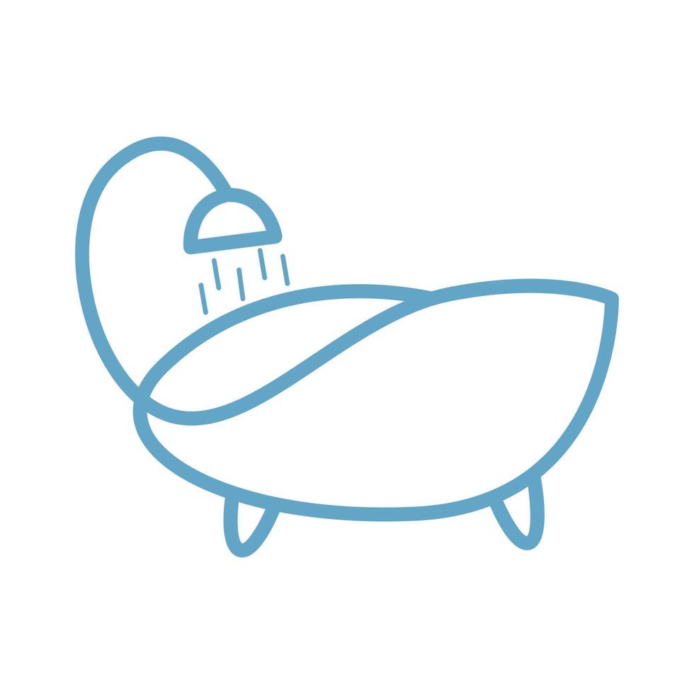 minimalistische lijn badkamer modern logo vector pictogram illustratie ontwerp