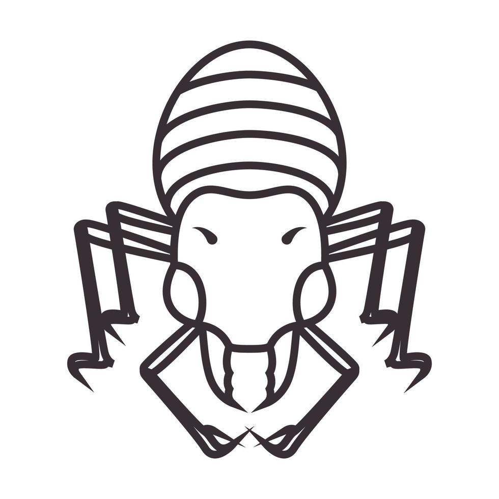 lijnen insect spin logo vector symbool pictogram ontwerp illustratie