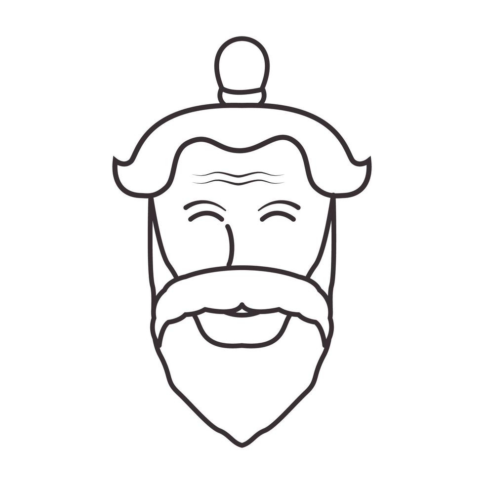 man baard Aziatisch gezicht lijnen logo vector symbool pictogram ontwerp grafische afbeelding