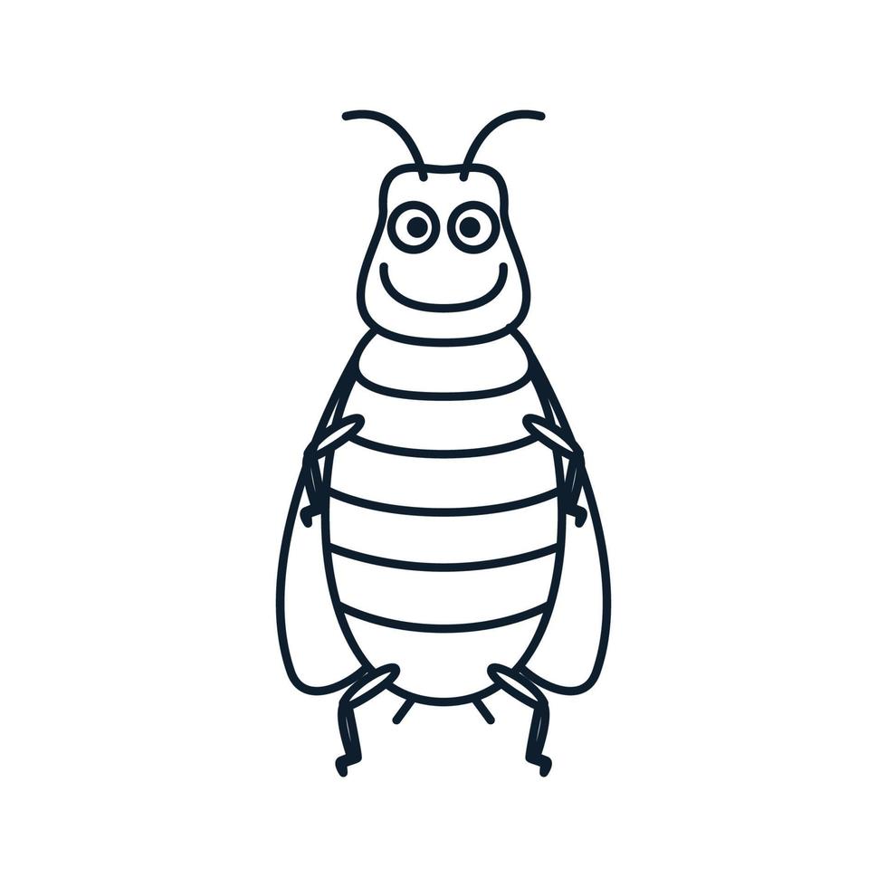 dier insect kakkerlak eenvoudige lijnen schattig cartoon logo vector pictogram illustratie ontwerp