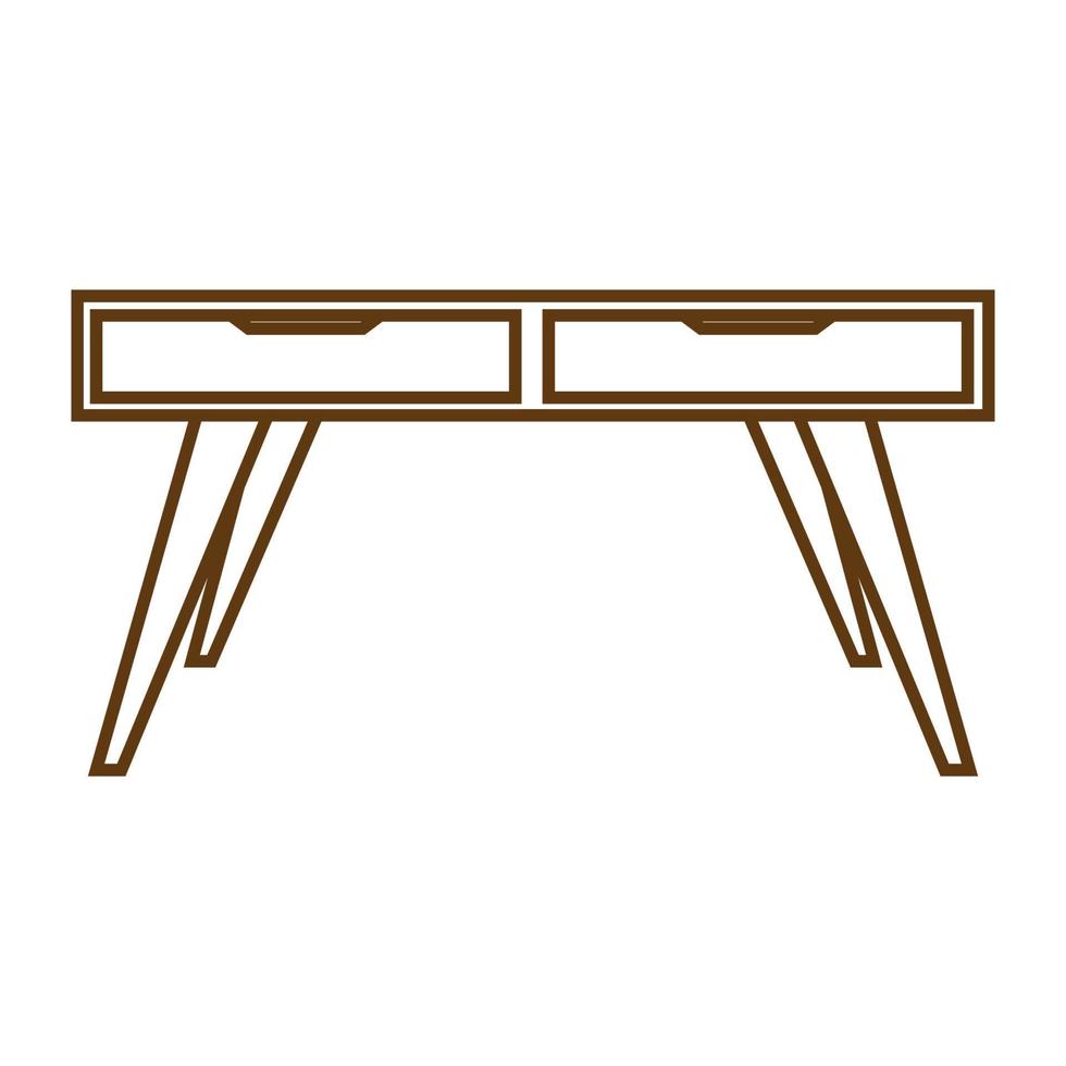 minimalistische tafel moderne lijnen interieur meubels logo vector symbool pictogram ontwerp illustratie