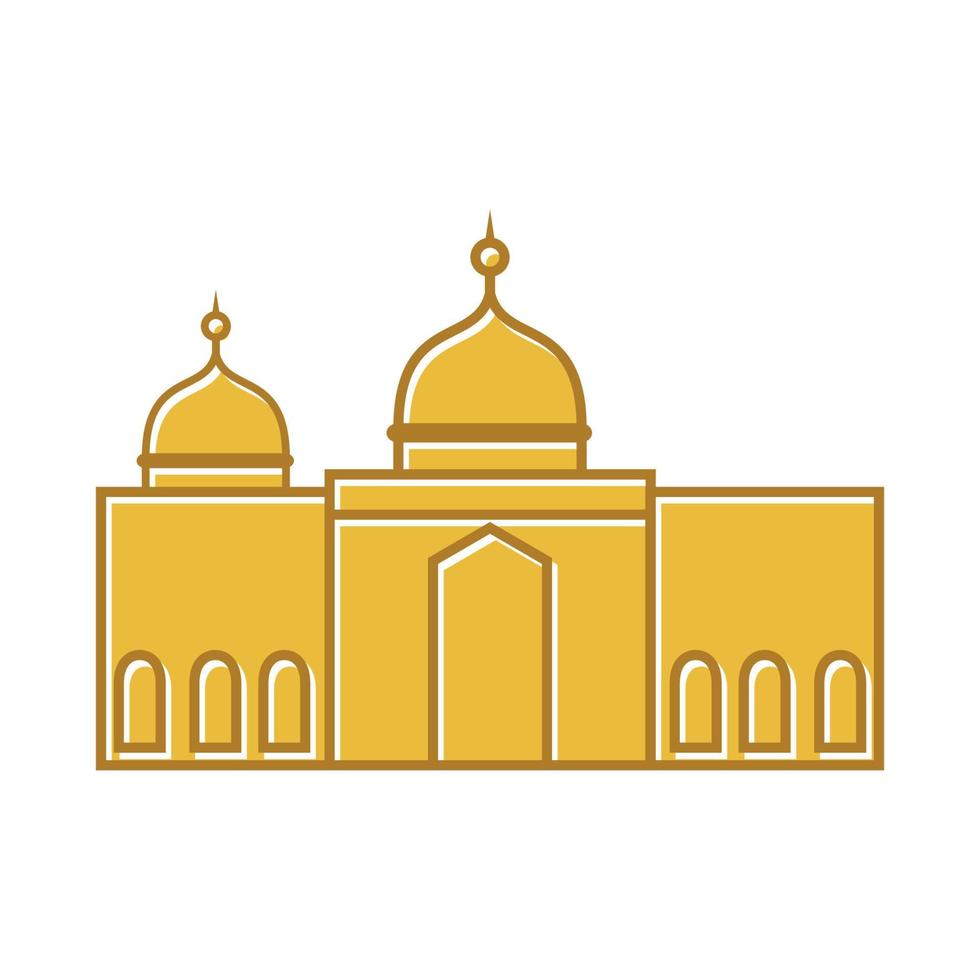 gebouw architectuur moskee koepel lijn goud modern eenvoudig logo vector pictogram illustratie ontwerp